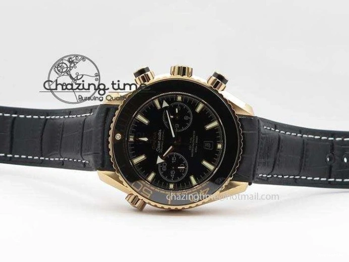 0326 Breathable Seamaster Professional Chrono RG Black Ceramic Black Dial On Black Gummy Strap A 8214